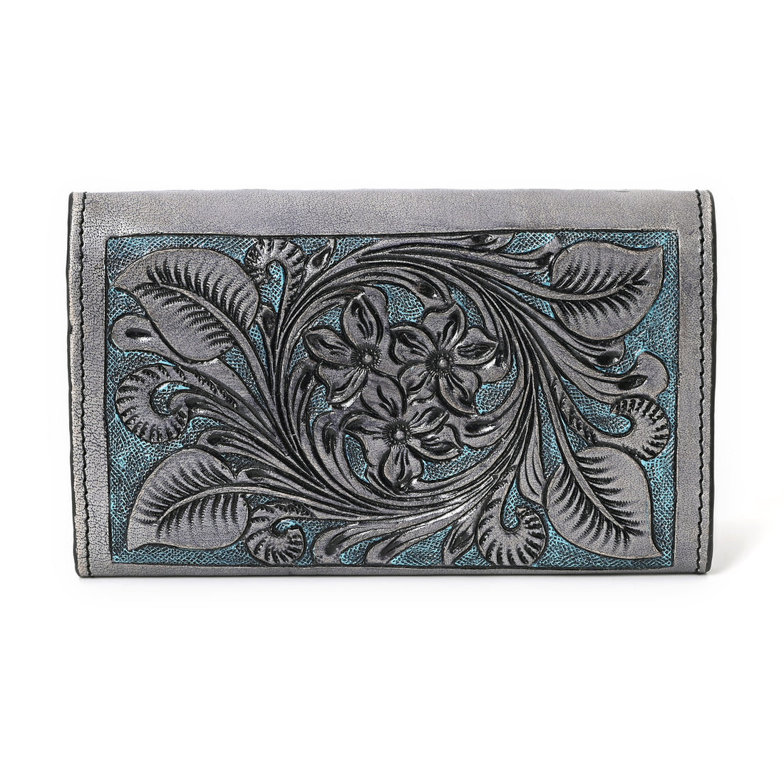 Blue Splash Hand Carved Wallet