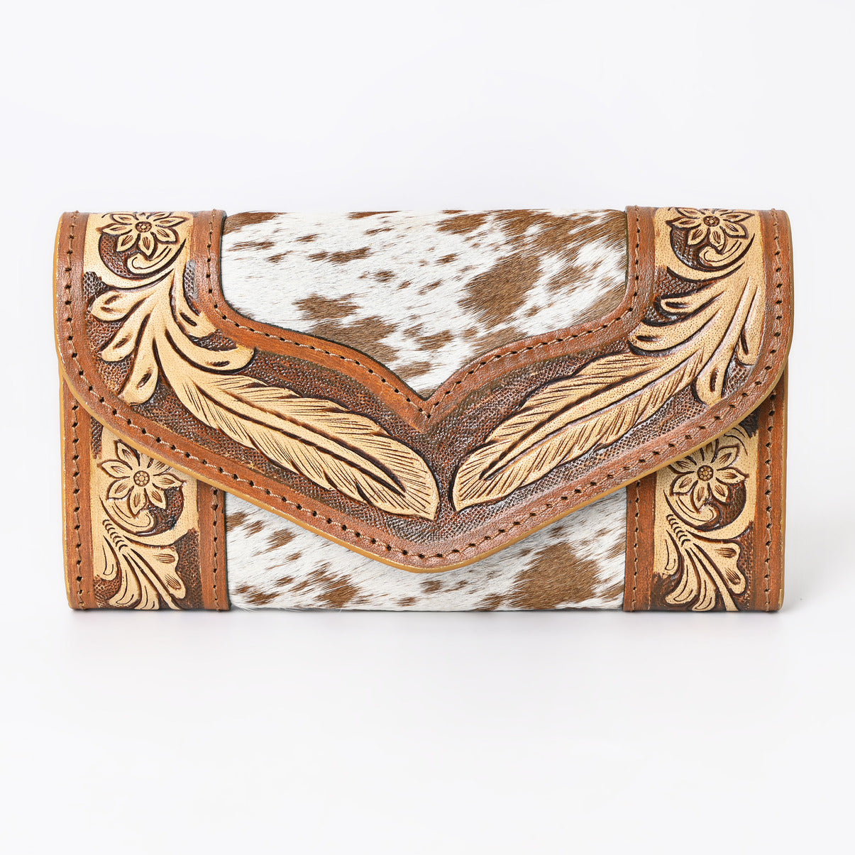 Rustic Rose Tan Trifold  Wallet