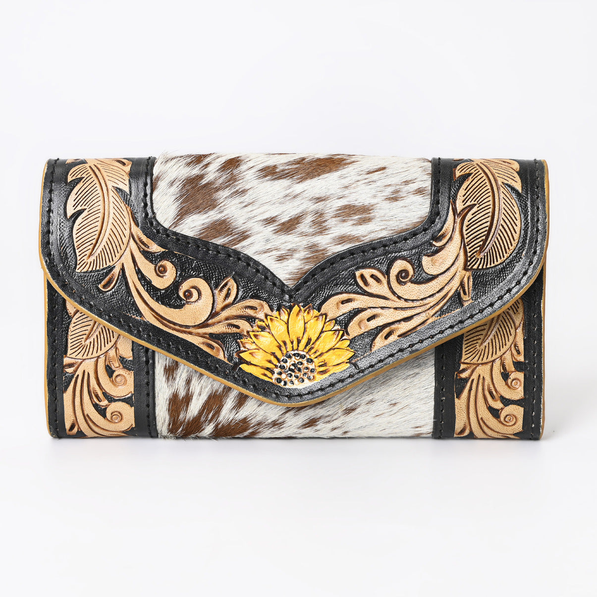Boho Buckaroo Tan Trifold Wallet