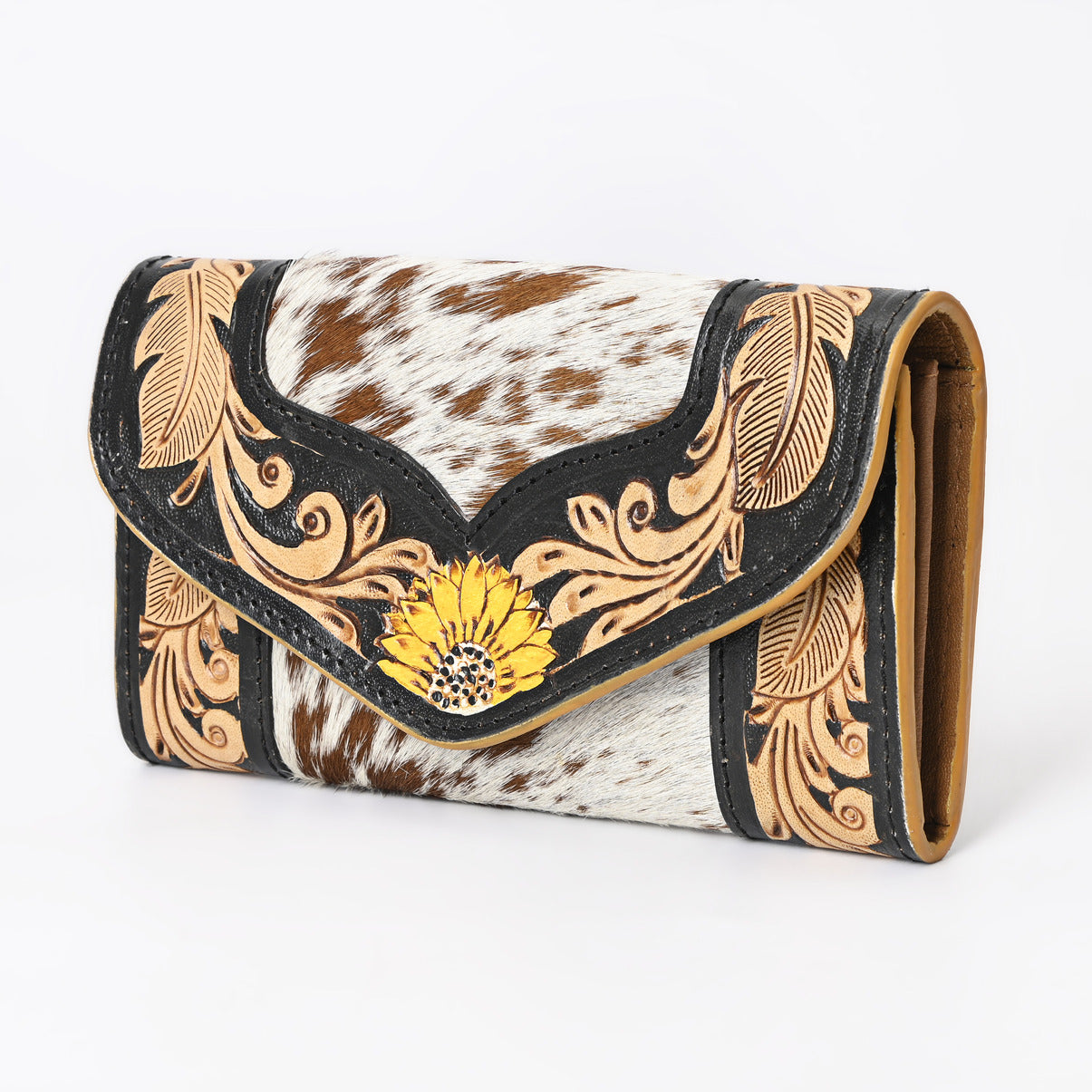 Boho Buckaroo Tan Trifold Wallet