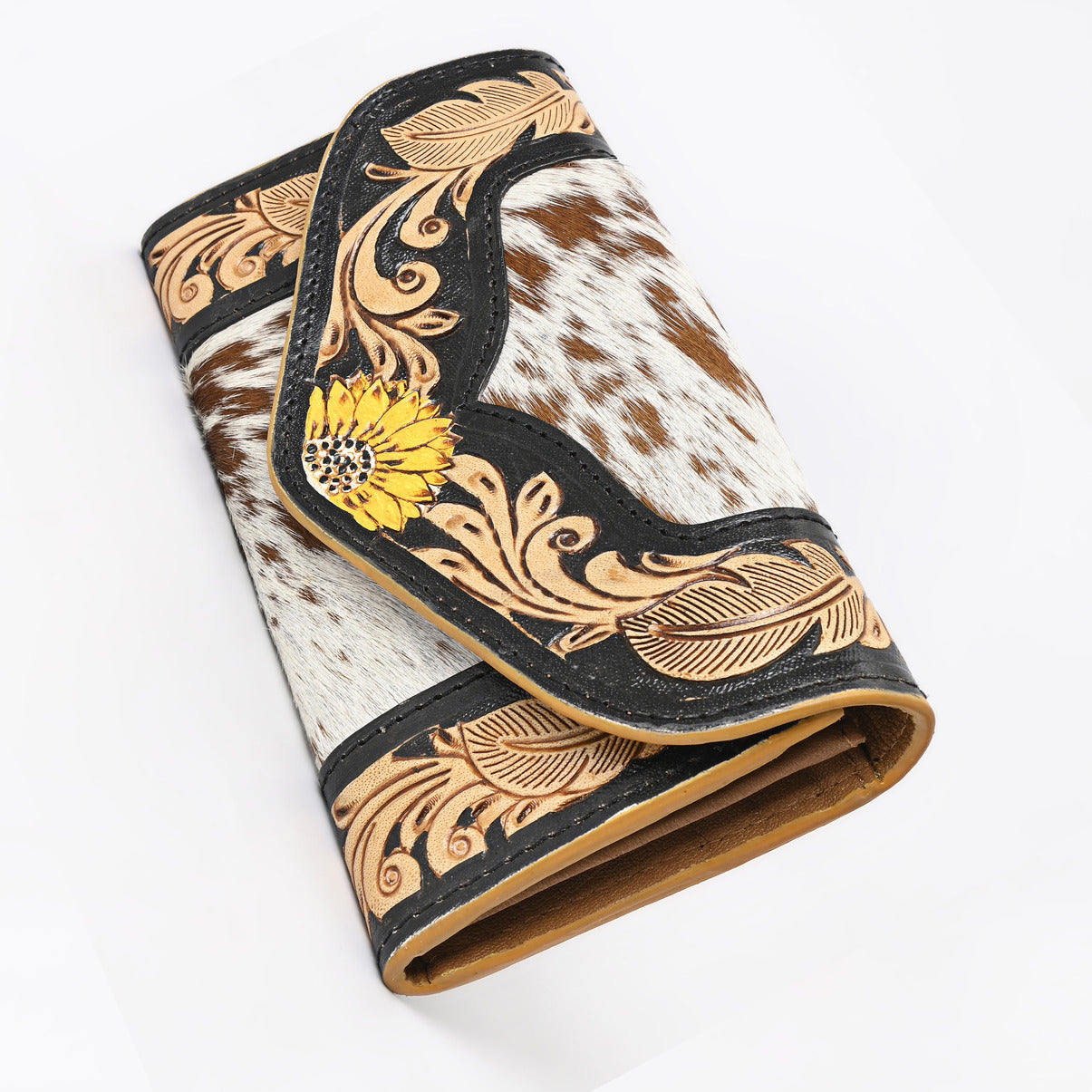 Boho Buckaroo Tan Trifold Wallet
