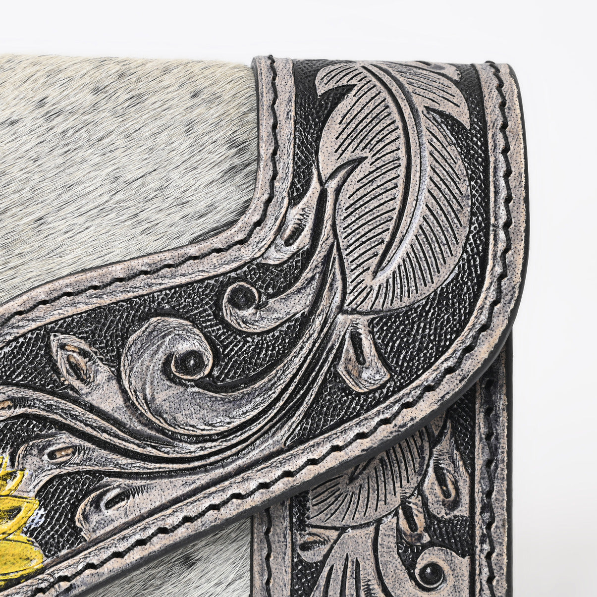 Boho Buckaroo Black Trifold Wallet