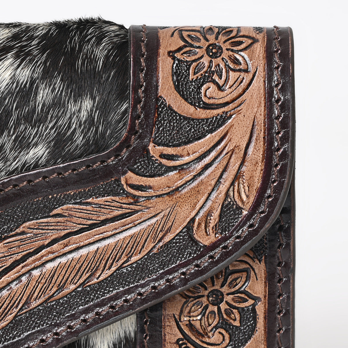 Rustic Rose Brown Trifold  Wallet