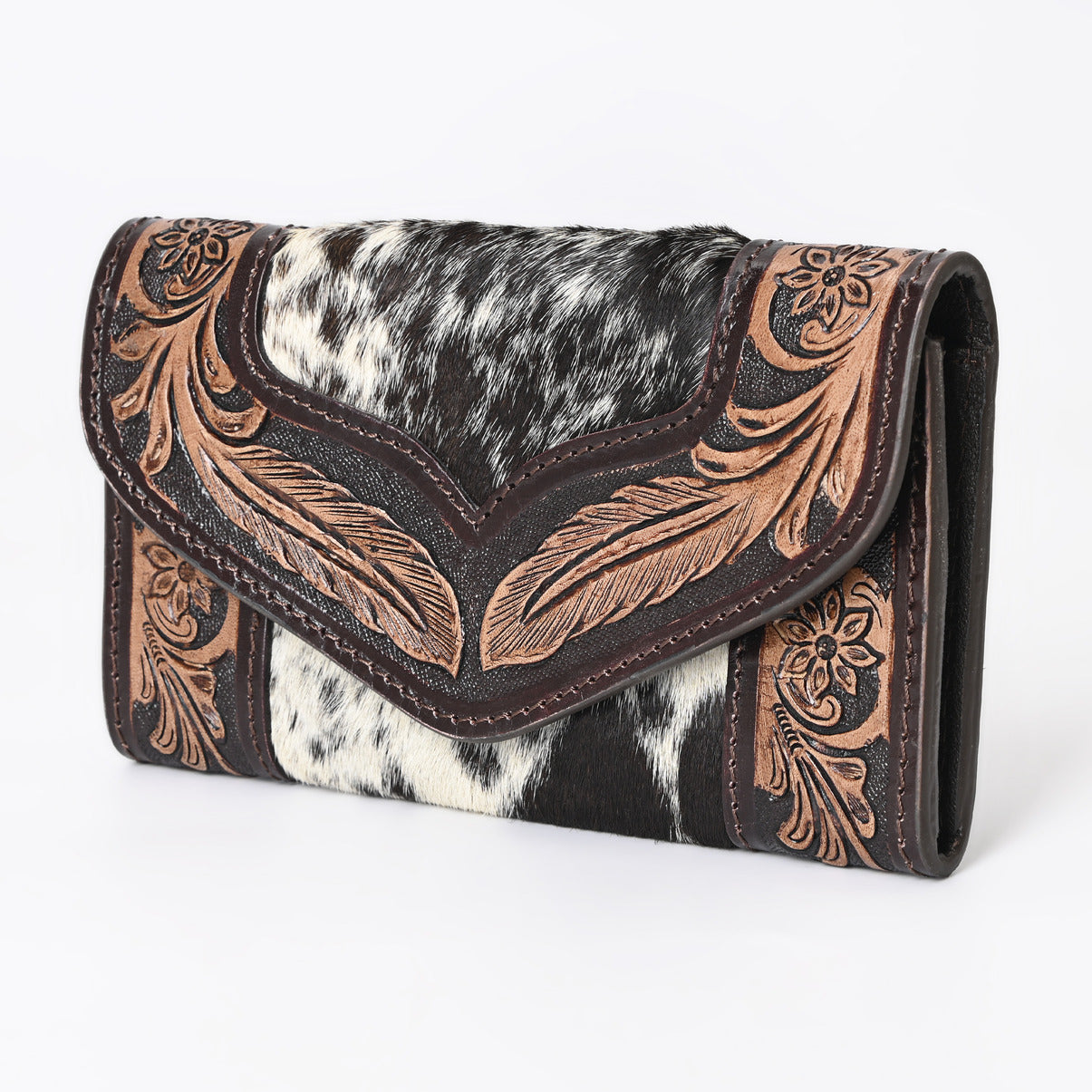 Rustic Rose Brown Trifold  Wallet