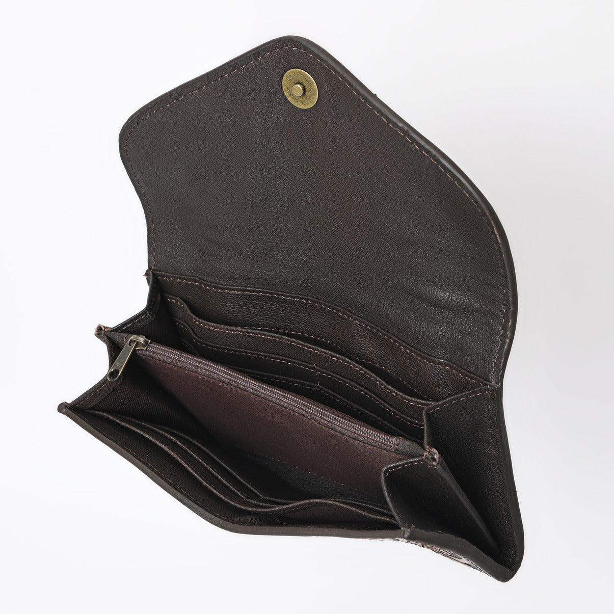 Rustic Rose Brown Trifold  Wallet