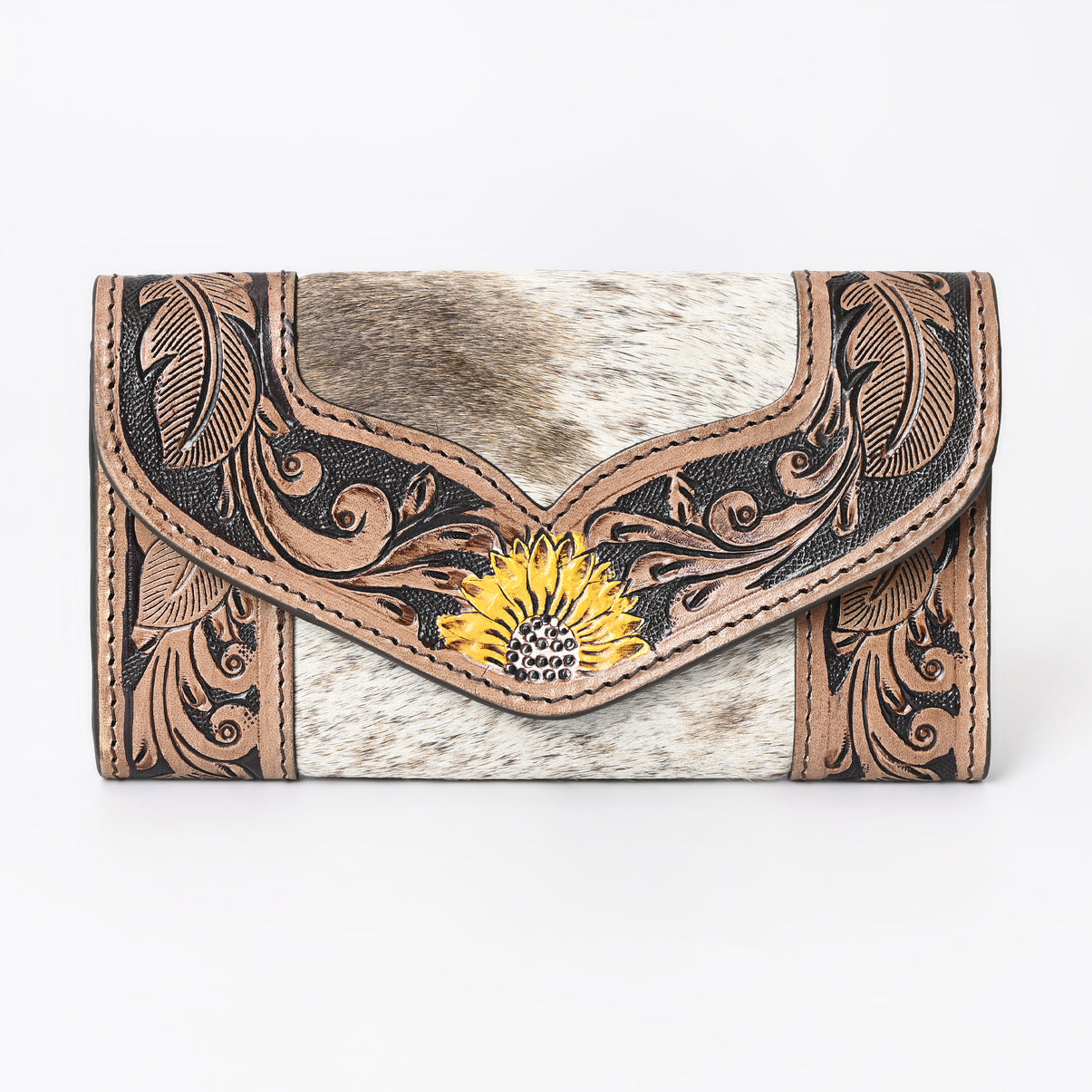 Boho Buckaroo Brown Trifold  Wallet