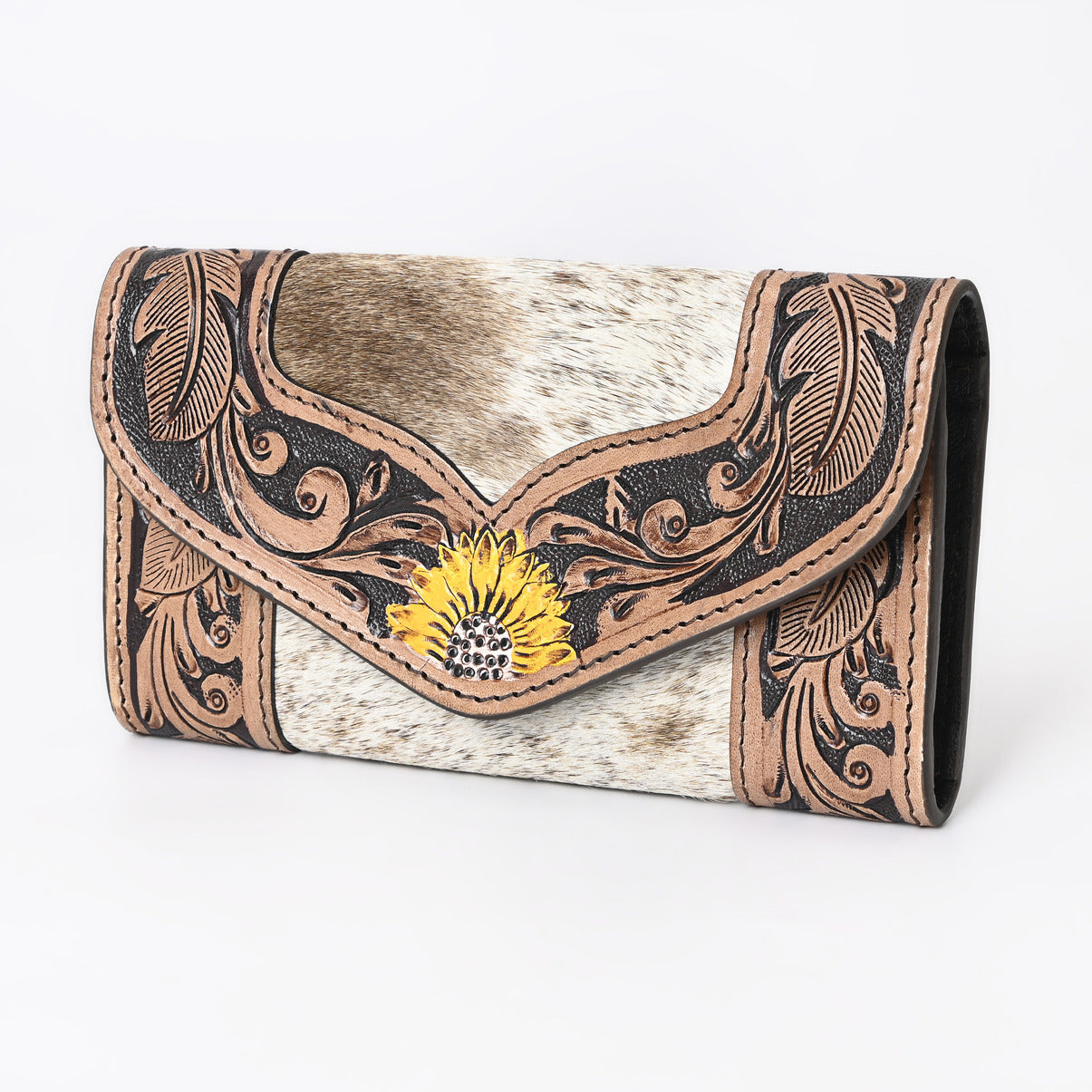 Boho Buckaroo Brown Trifold  Wallet