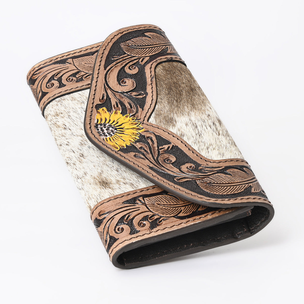 Boho Buckaroo Brown Trifold  Wallet