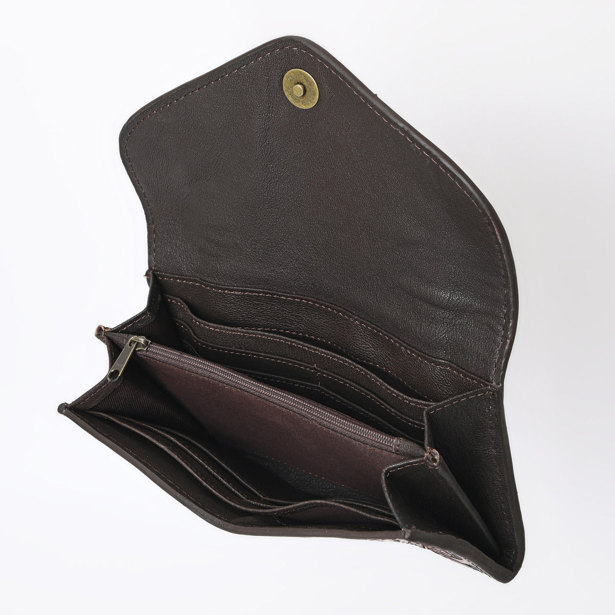 Boho Buckaroo Brown Trifold  Wallet