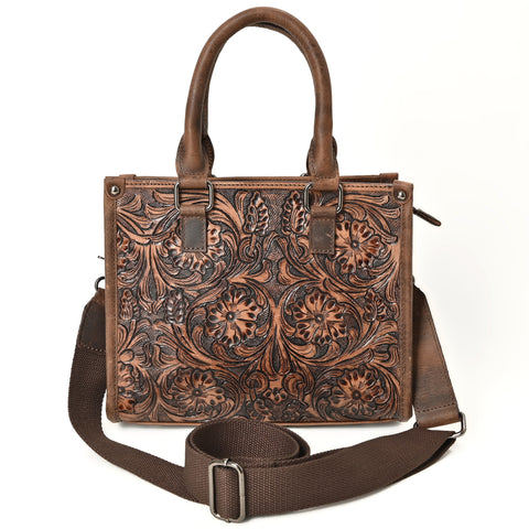 Hand Crafted Floral Tooled Bag – Western Leather Handbag