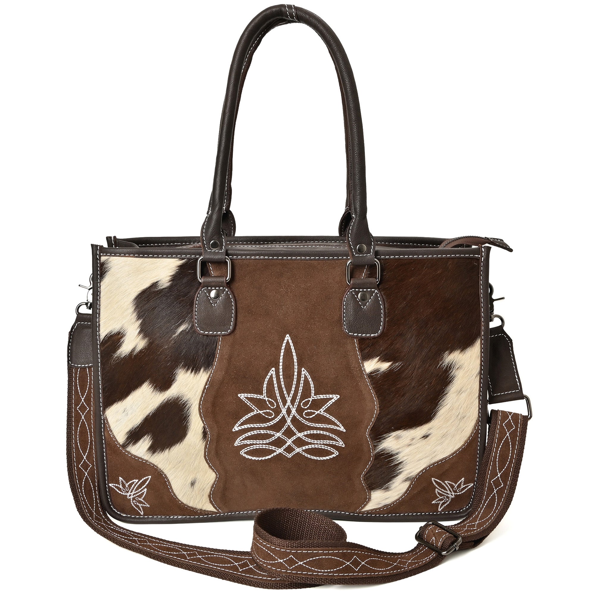 Wildflower Ranch Cowhide Tote – Western Cowhide Leather Tote