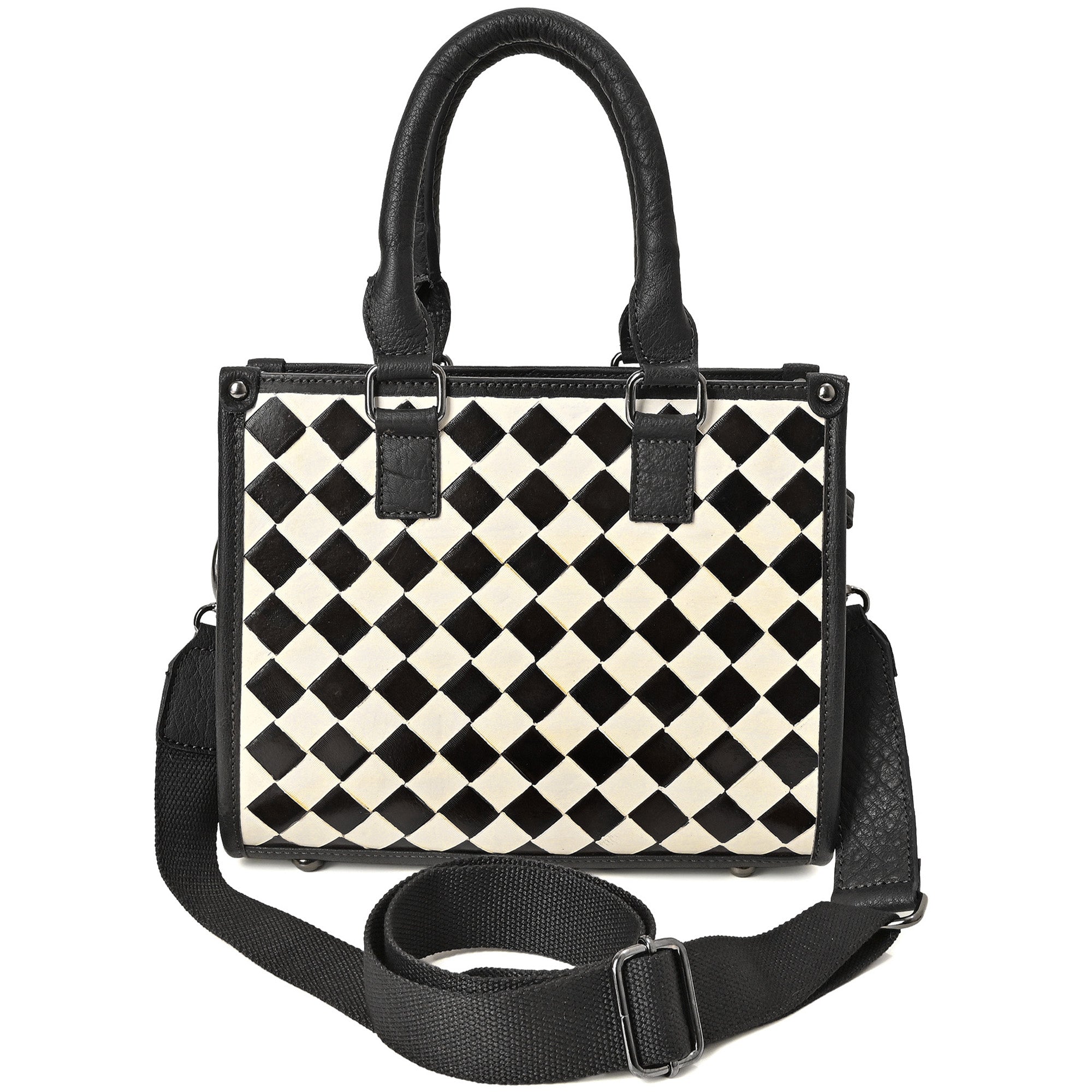 Ridgefield Checker Tote – Handcrafted Western Leather Tote