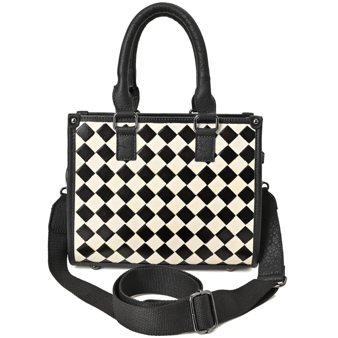 Ridgefield Checker Tote – Handcrafted Western Leather Tote