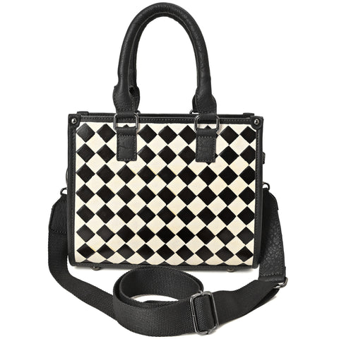 Ridgefield Checker Tote – Handcrafted Western Leather Tote