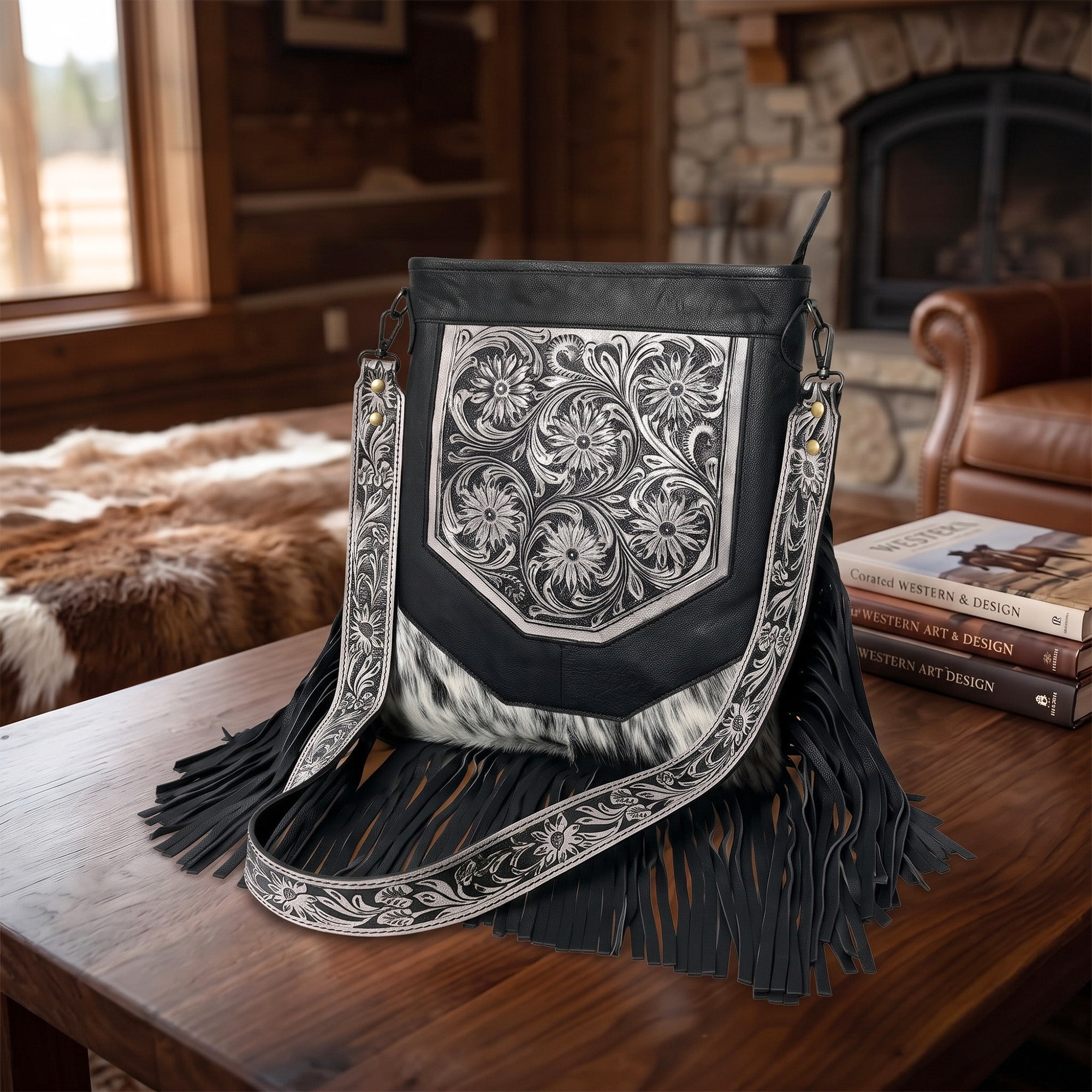 Berlin Handcarved Fringed Shoulder Bag