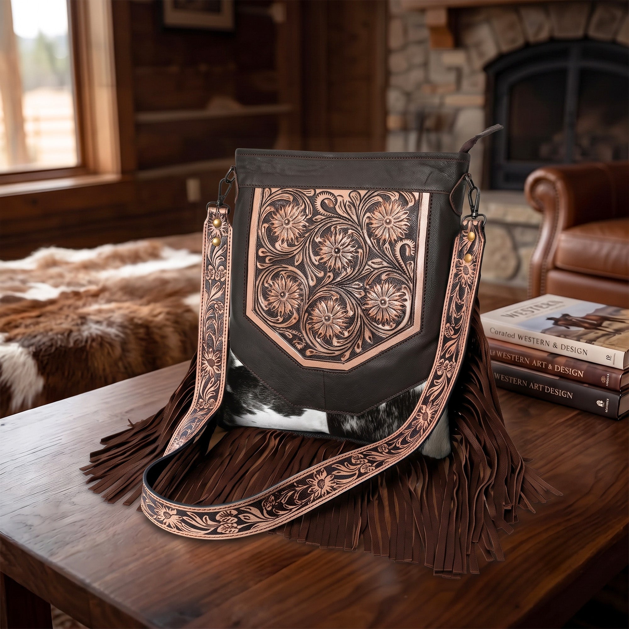 Berlin Handcarved Fringed Shoulder Bag