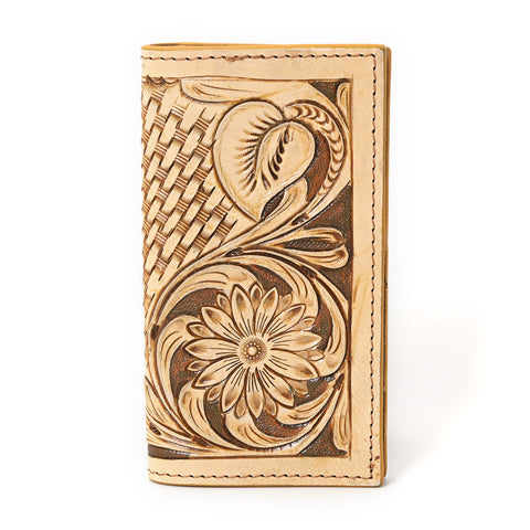 Peter Hand Carved Tan Checkbook Cover