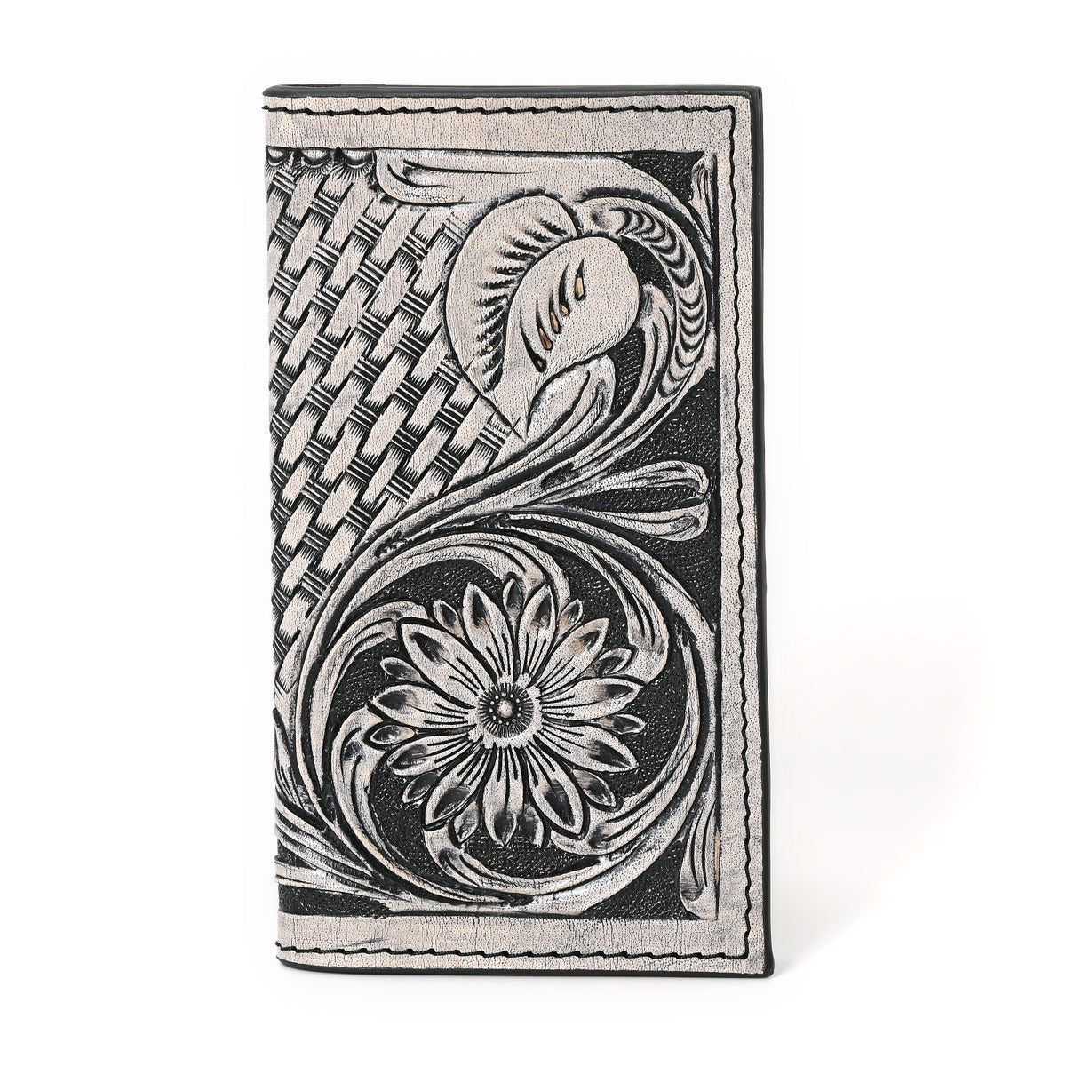 Peter Hand Carved Black Checkbook Cover