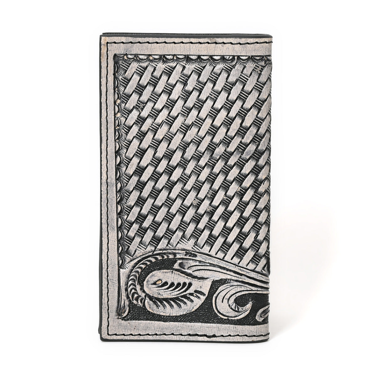 Peter Hand Carved Black Checkbook Cover