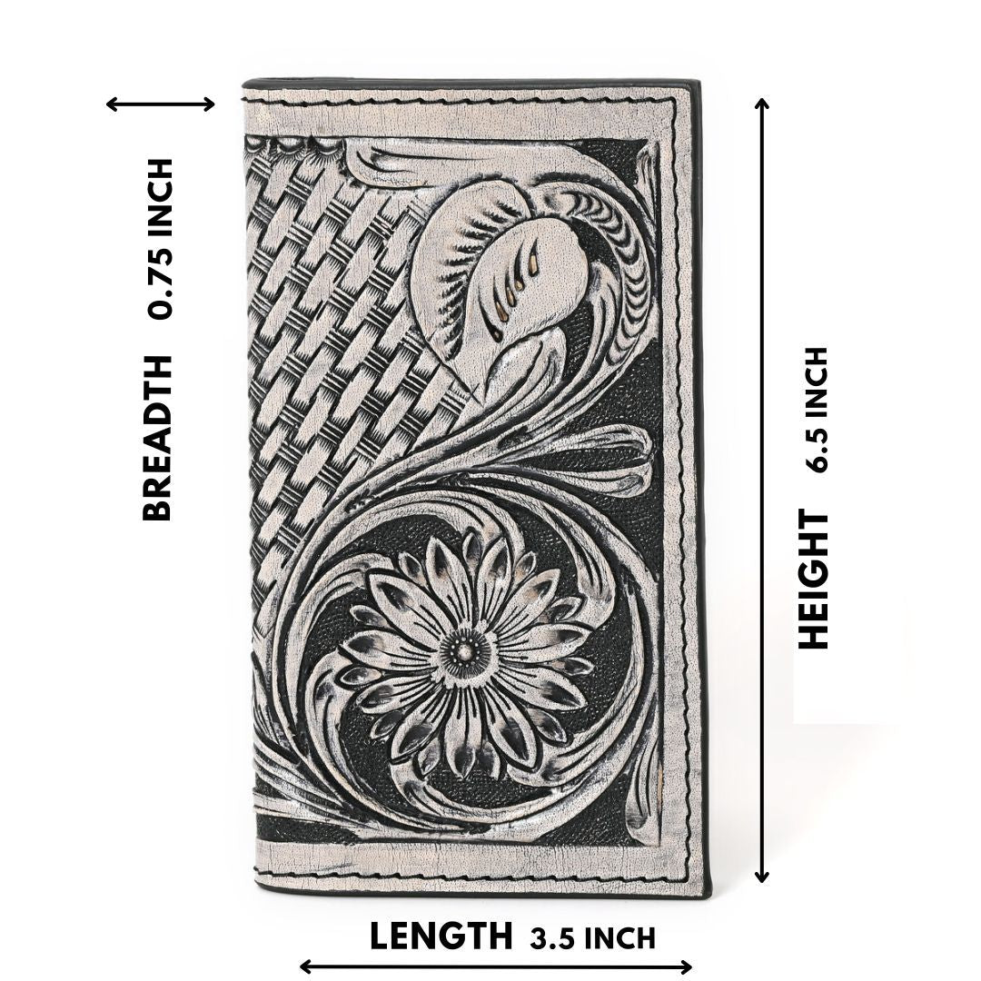 Peter Hand Carved Black Checkbook Cover