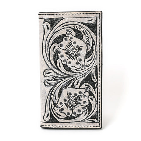 Granda Hand Carved Black Checkbook Cover