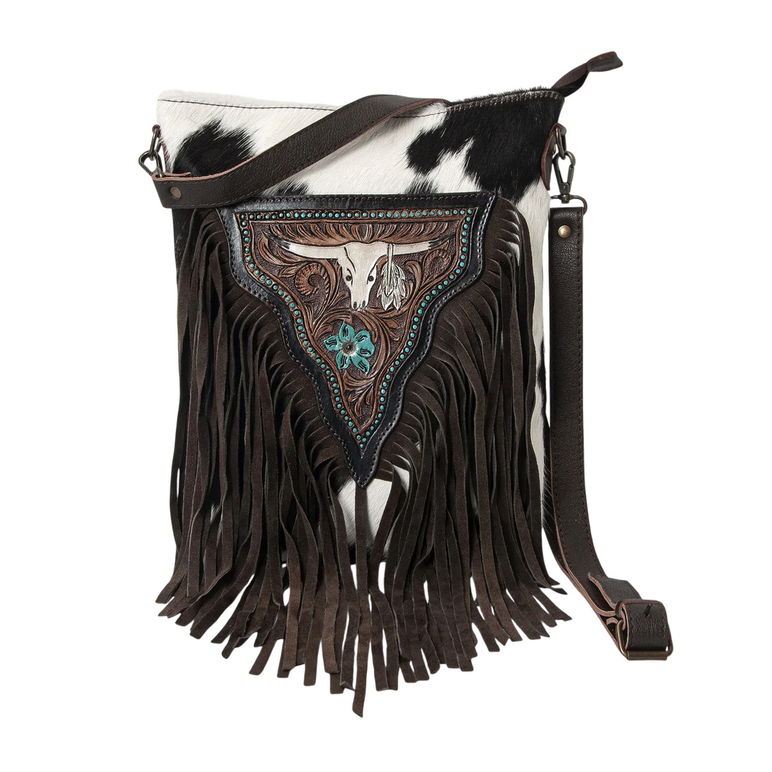 Texas Longhorn Fringe Bag