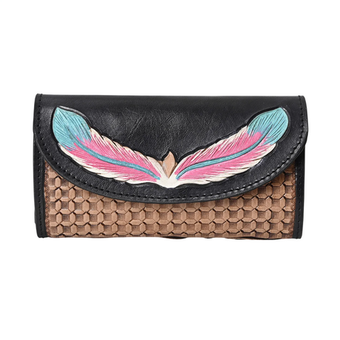 Sky Leaf Tooled Wallet