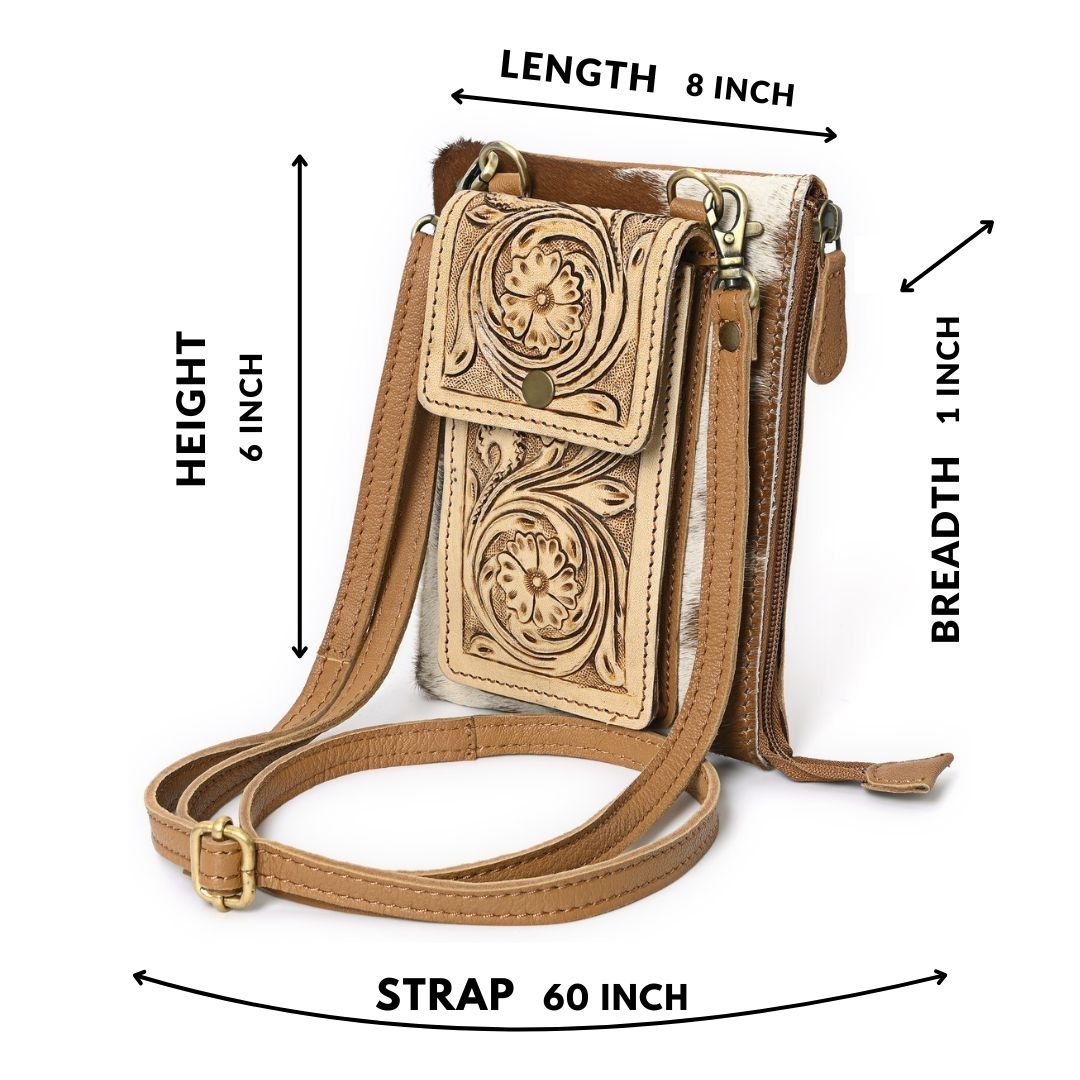 Oscar Handtooled Crossbody Mobile Bag