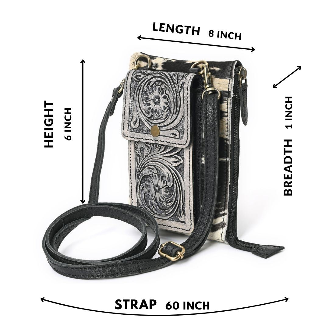 Oscar Handtooled Crossbody Mobile Bag