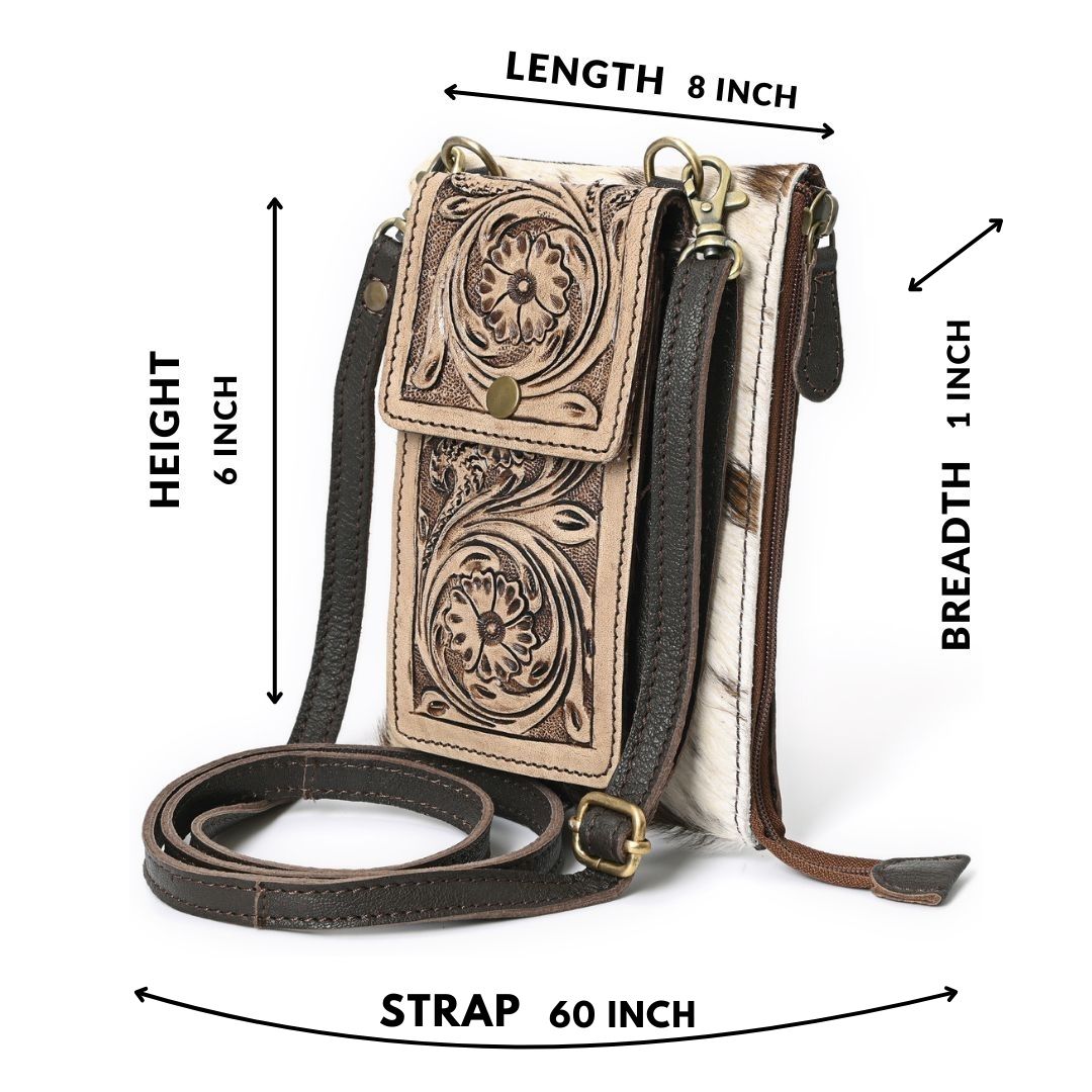 Oscar Handtooled Crossbody Mobile Bag