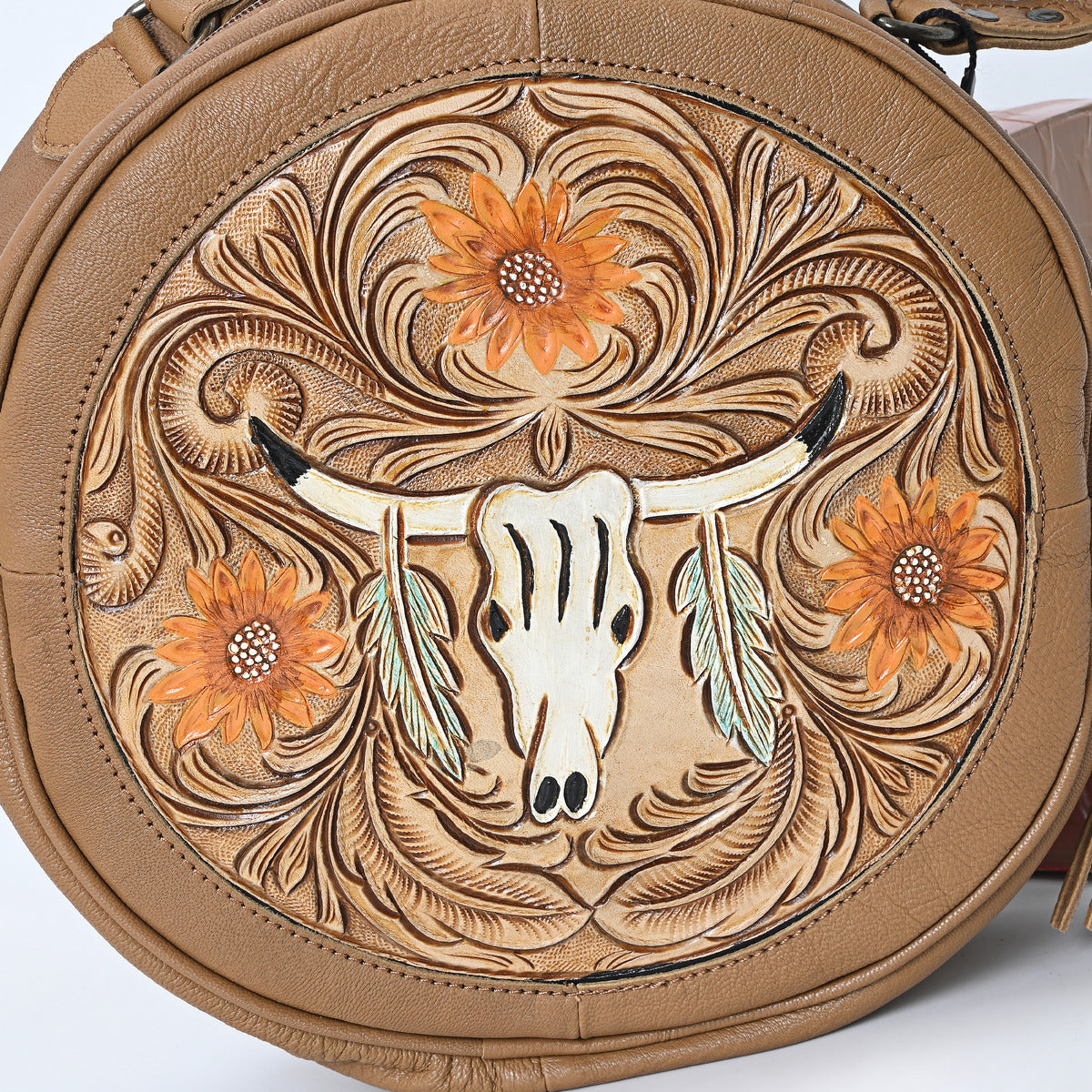 Betsie Flow Tooled Round Bag