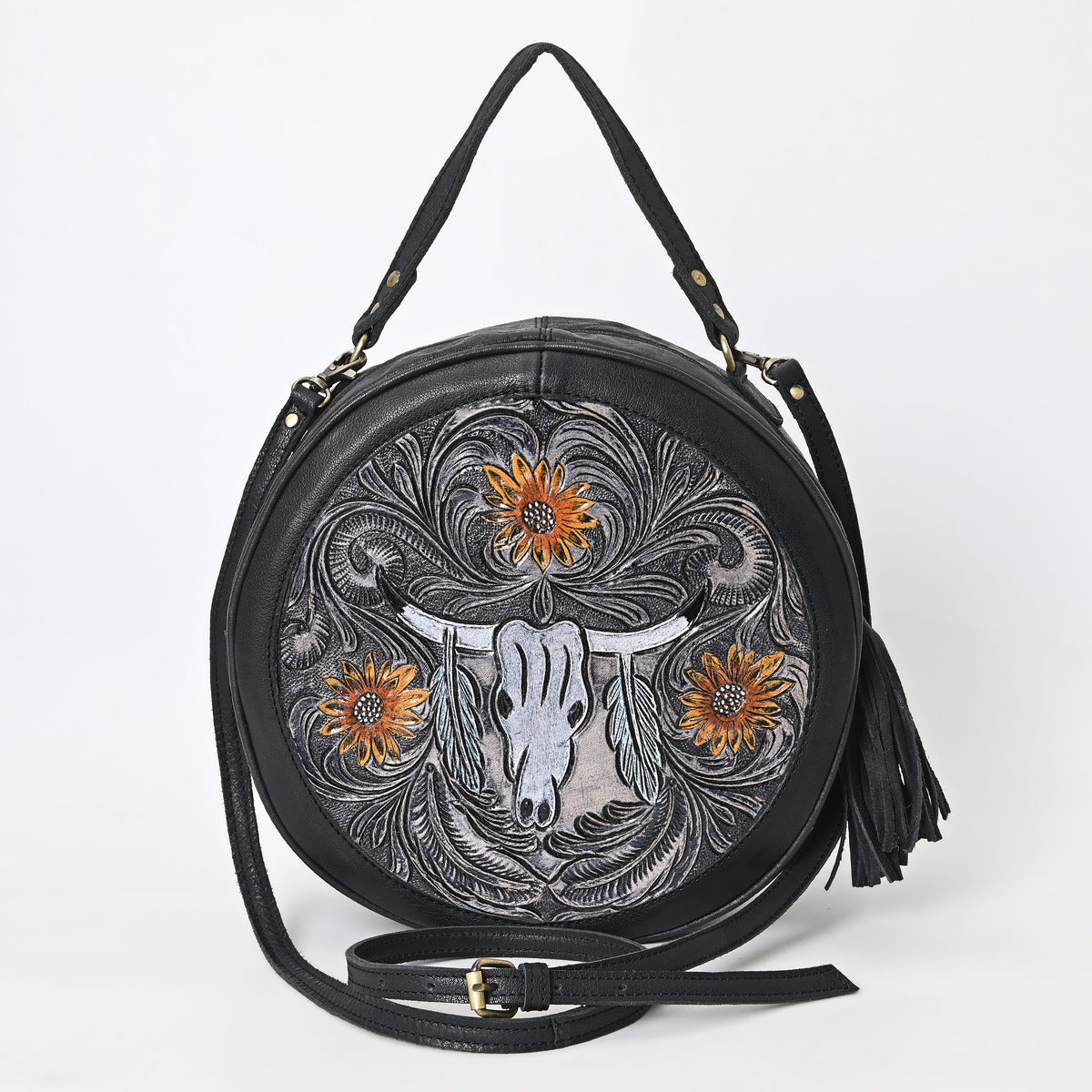 Betsie flow tooled round bag
