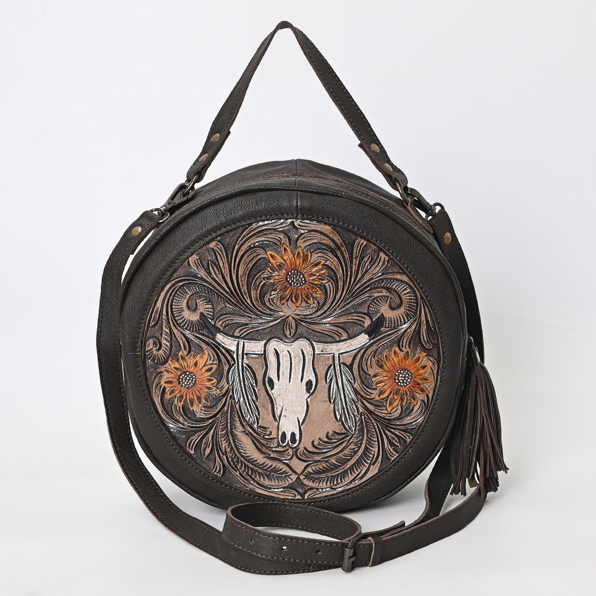 Betsie Flow Tooled Round Bag