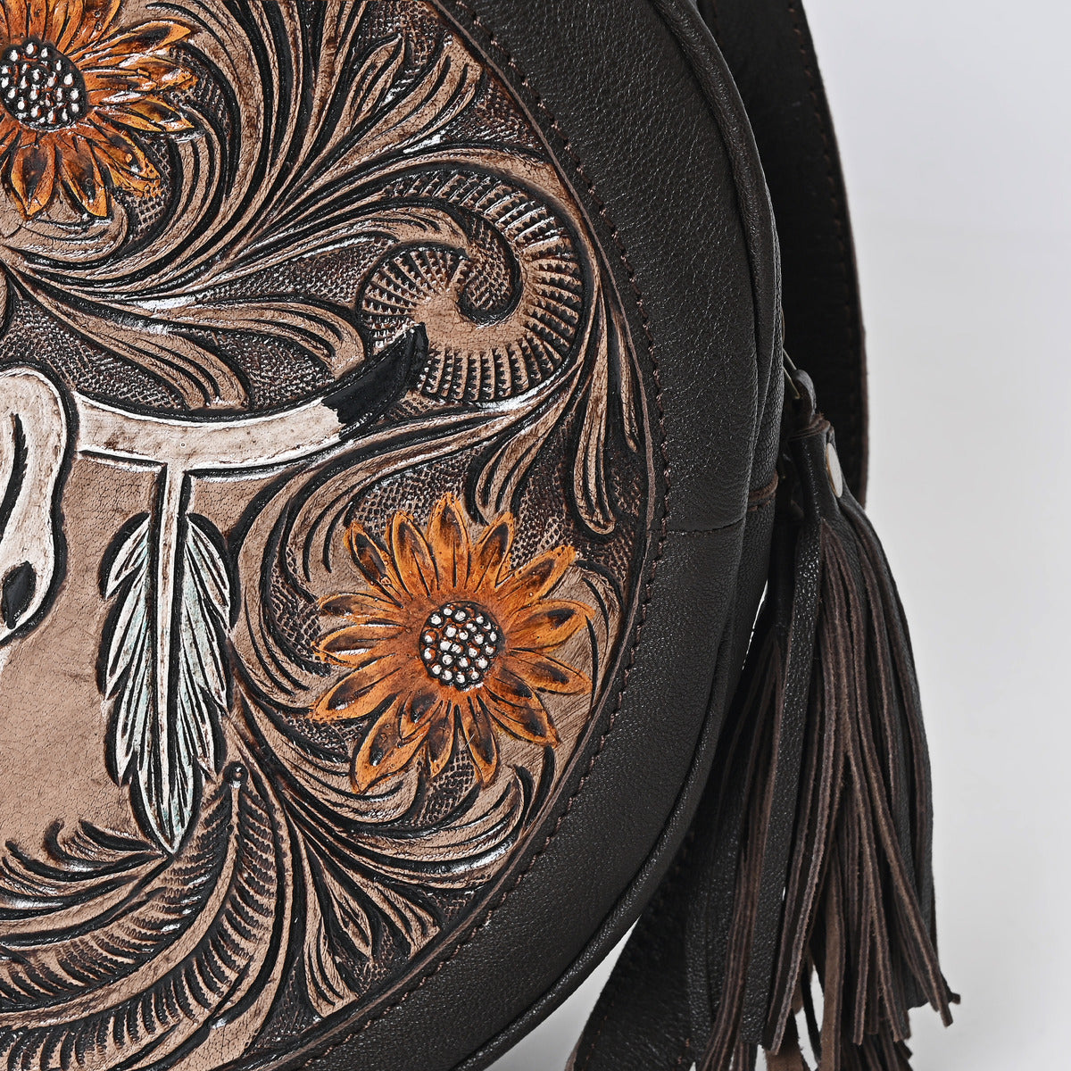 Betsie Flow Tooled Round Bag
