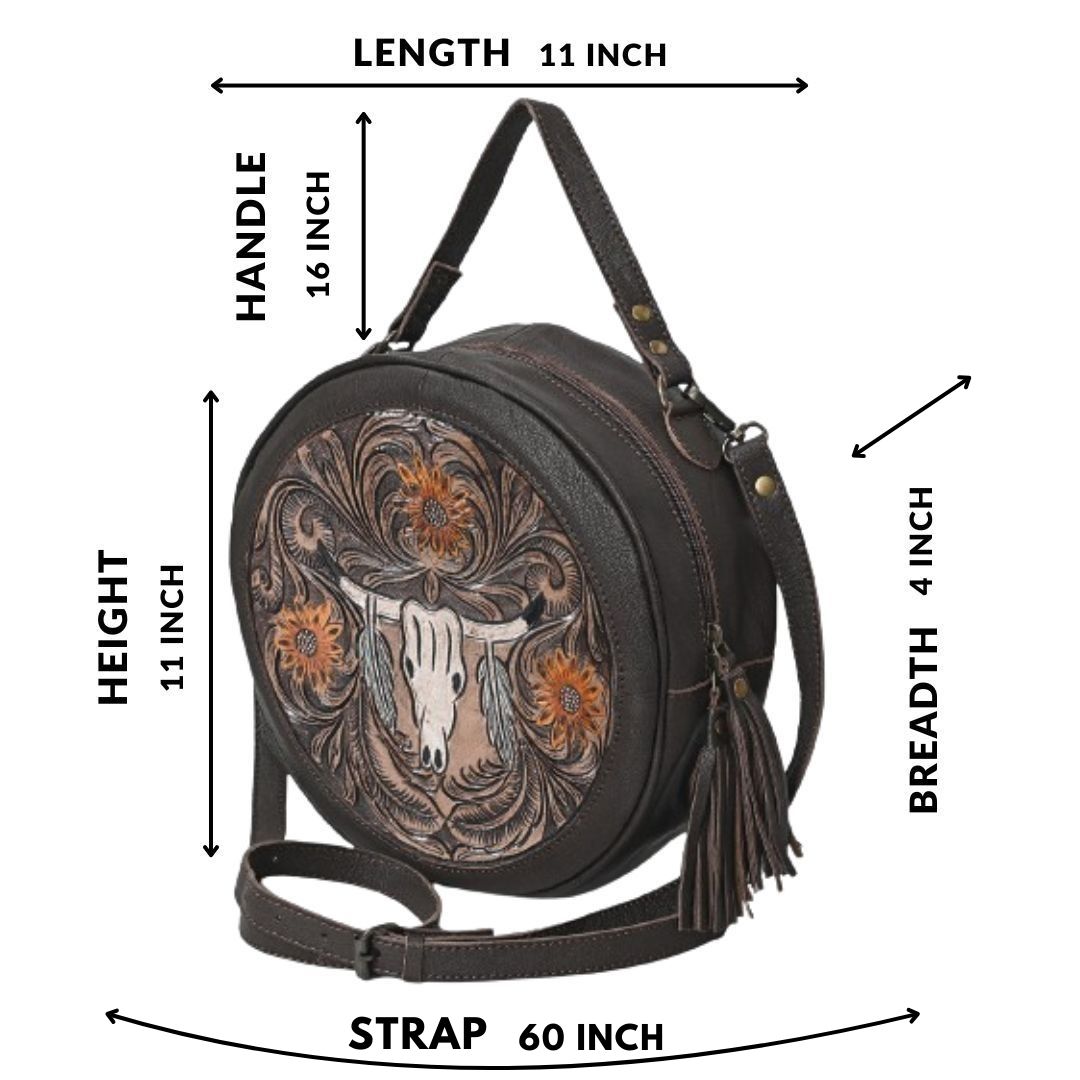 Betsie Flow Tooled Round Bag
