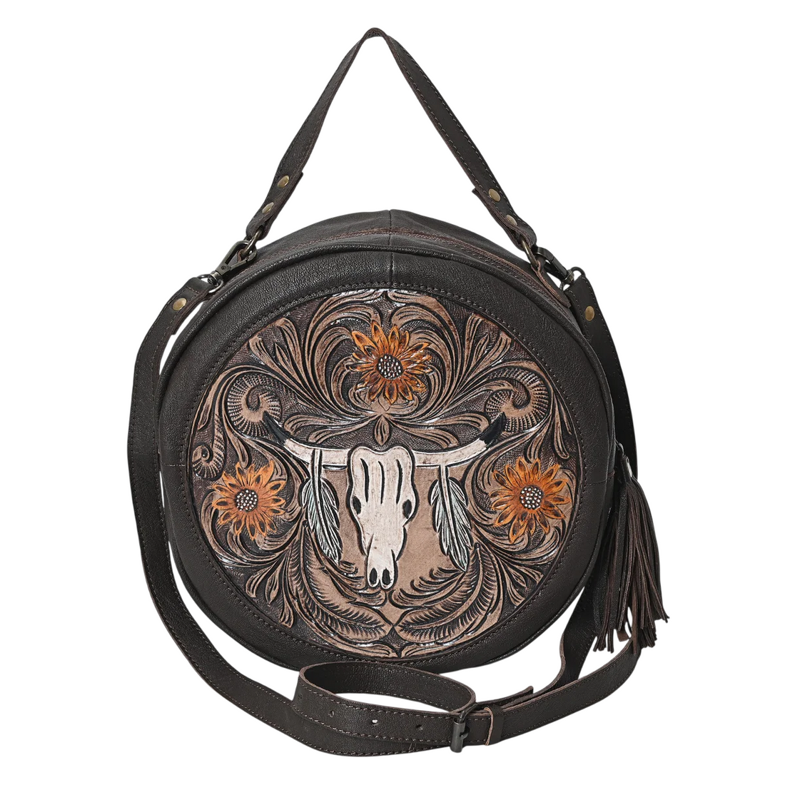 Betsie Flow Tooled Round Bag