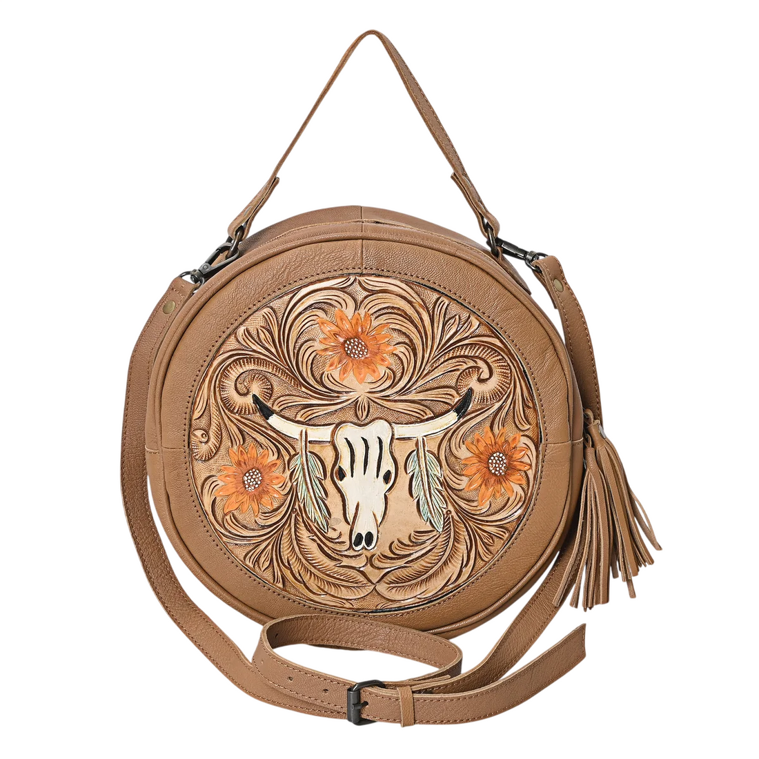 Betsie Flow Tooled Round Bag