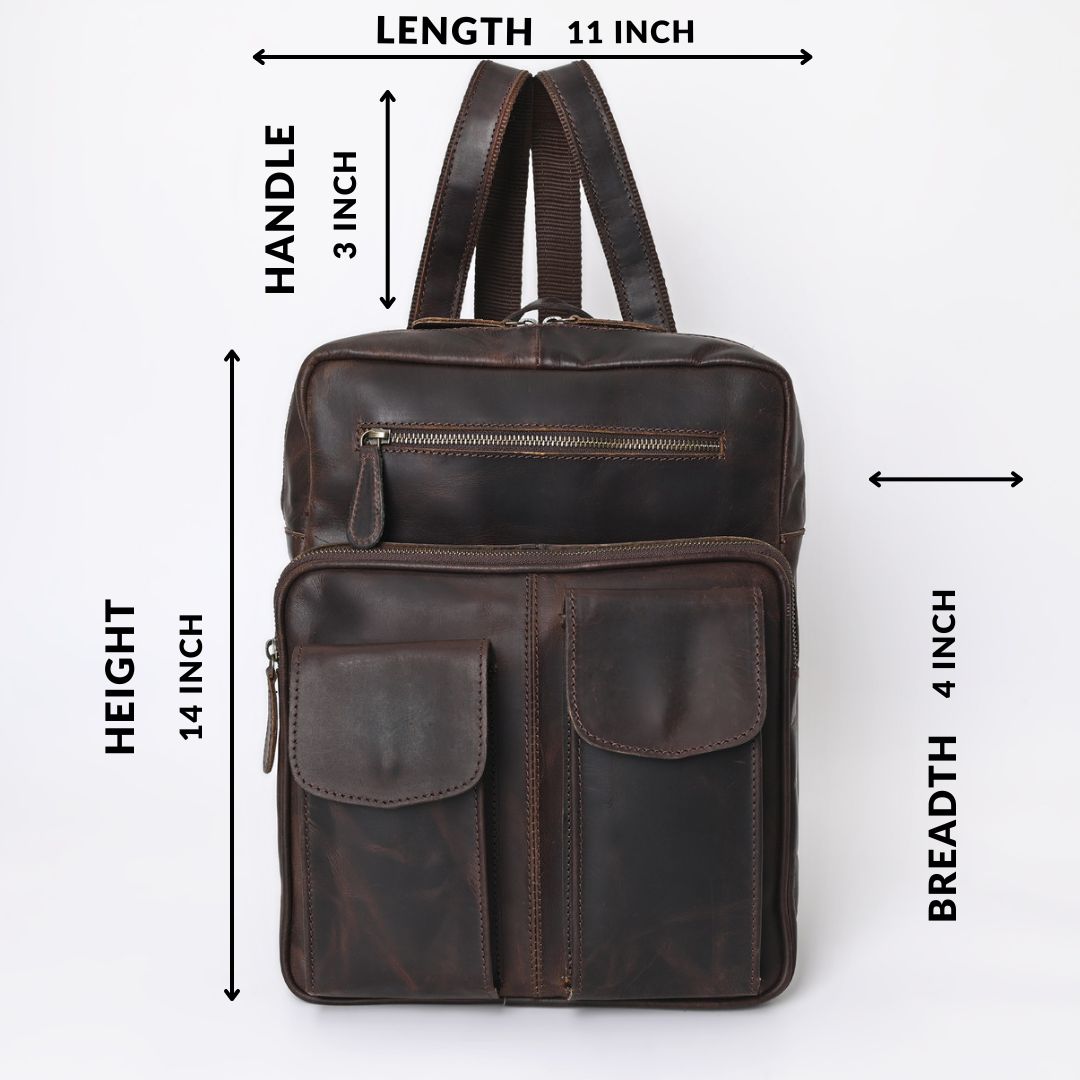 Rusty Hunter Leather Backpack Bag