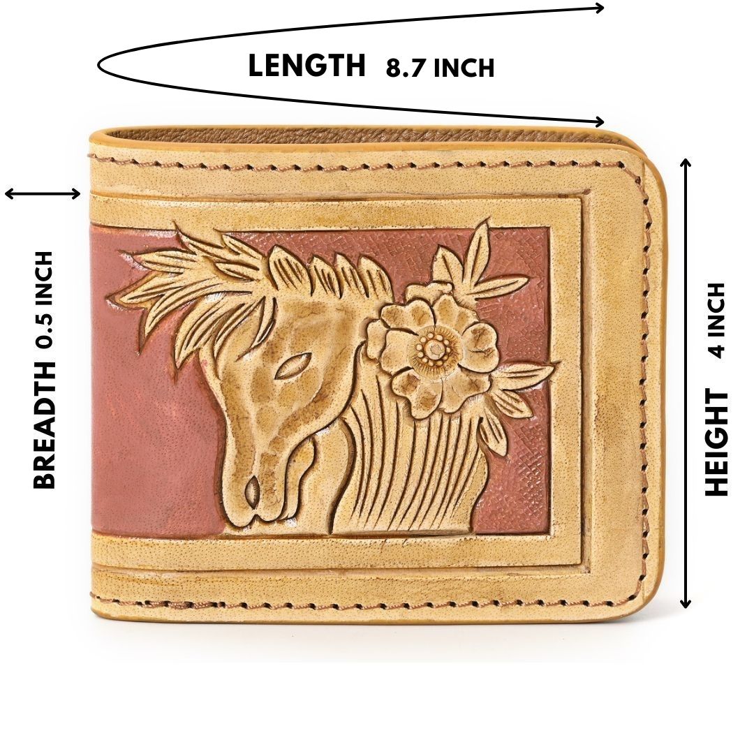 Smokey Horse Handtooled Hipster Wallet