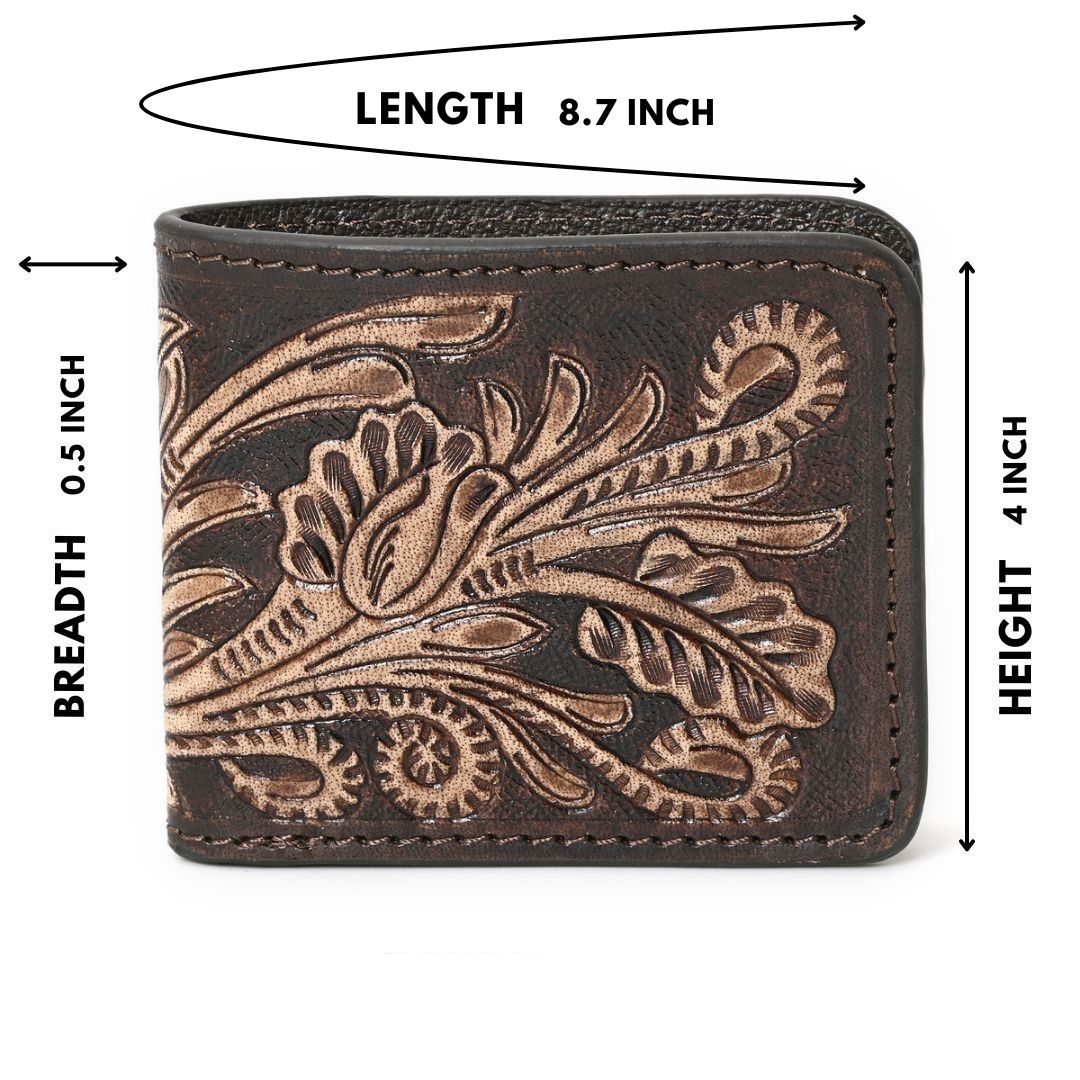 Growl Handtooled Hipster Wallet