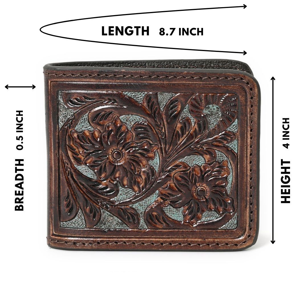 Lily Wine Handtooled Hipster Wallet