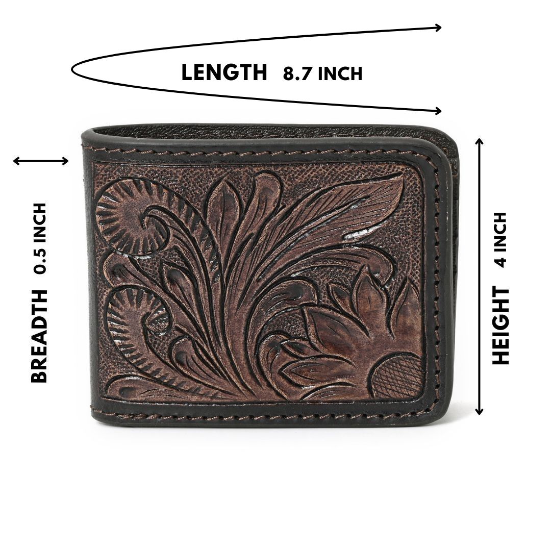 Sunflower Twin Handtooled Hipster Wallet
