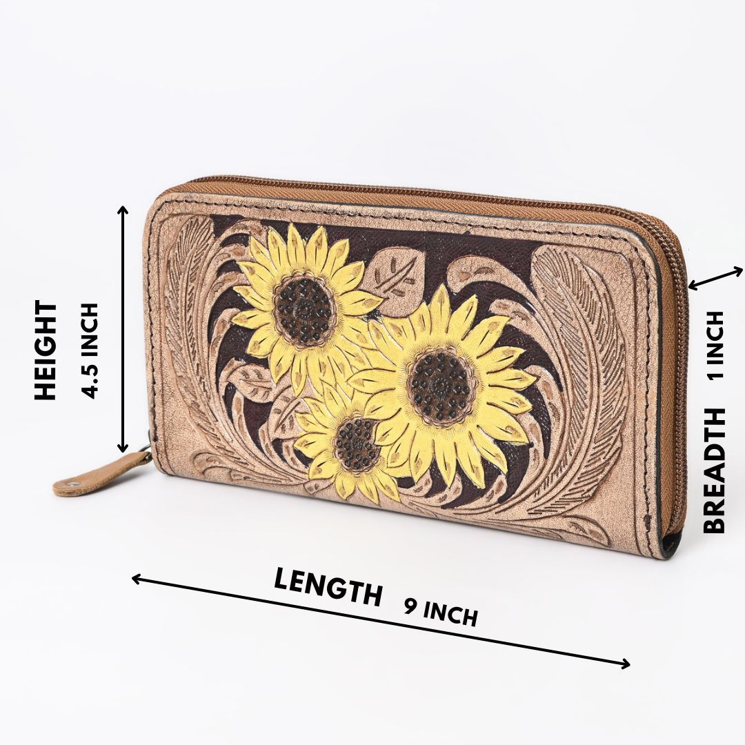 Go To Gear Sunflower Tooled Wallet
