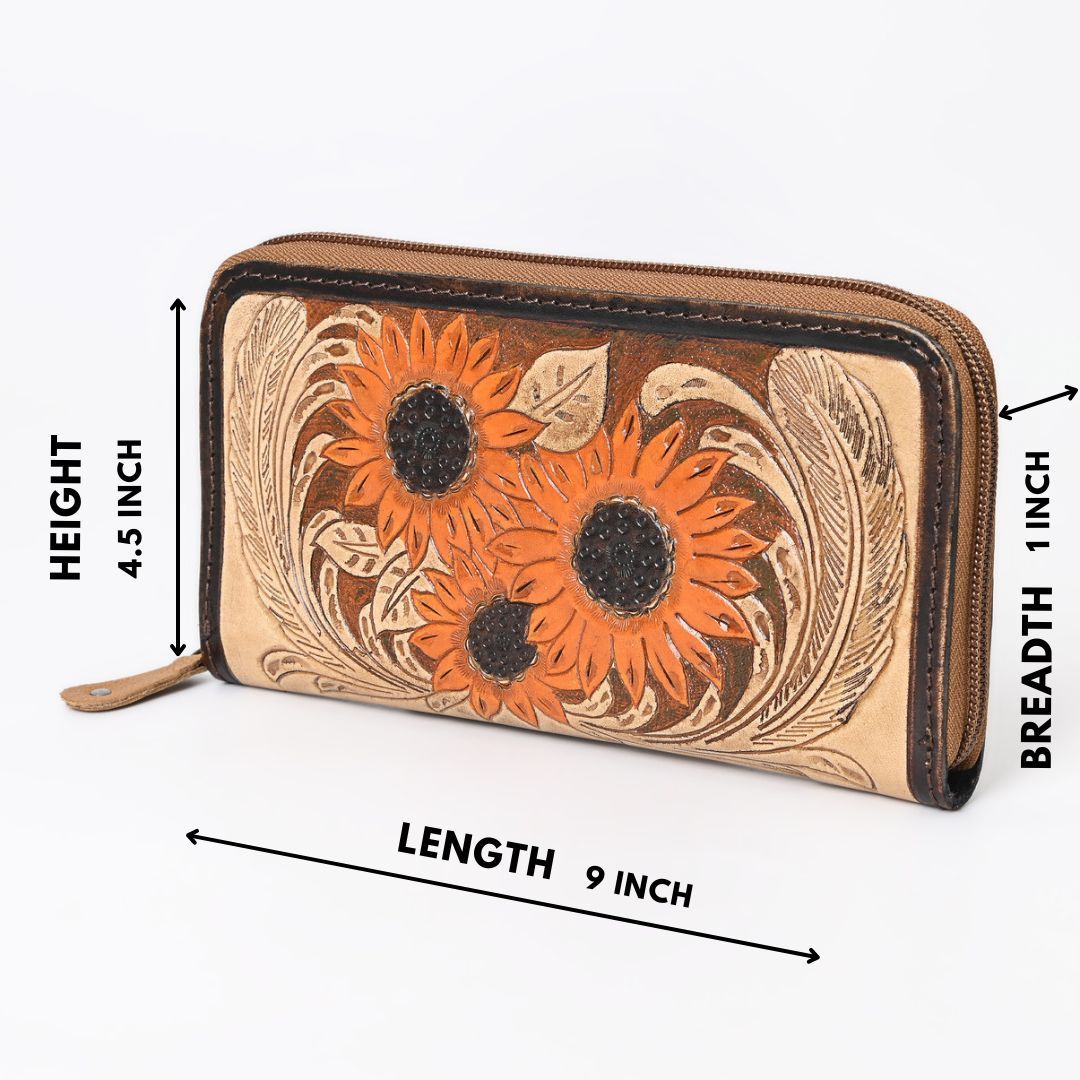 Go To Gear Sunflower Tooled Wallet