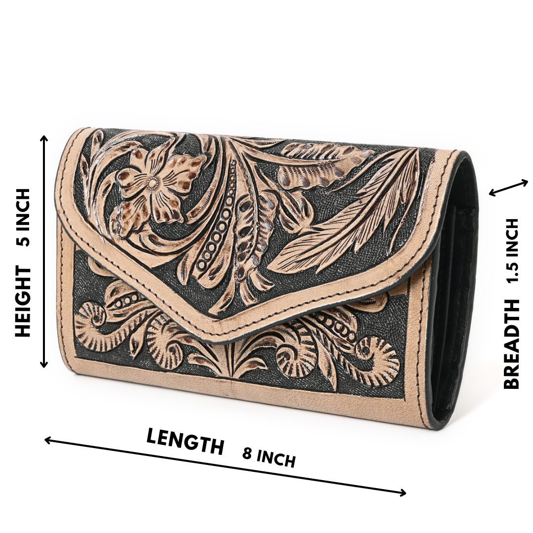 Brown Splash Handcarved Wallet