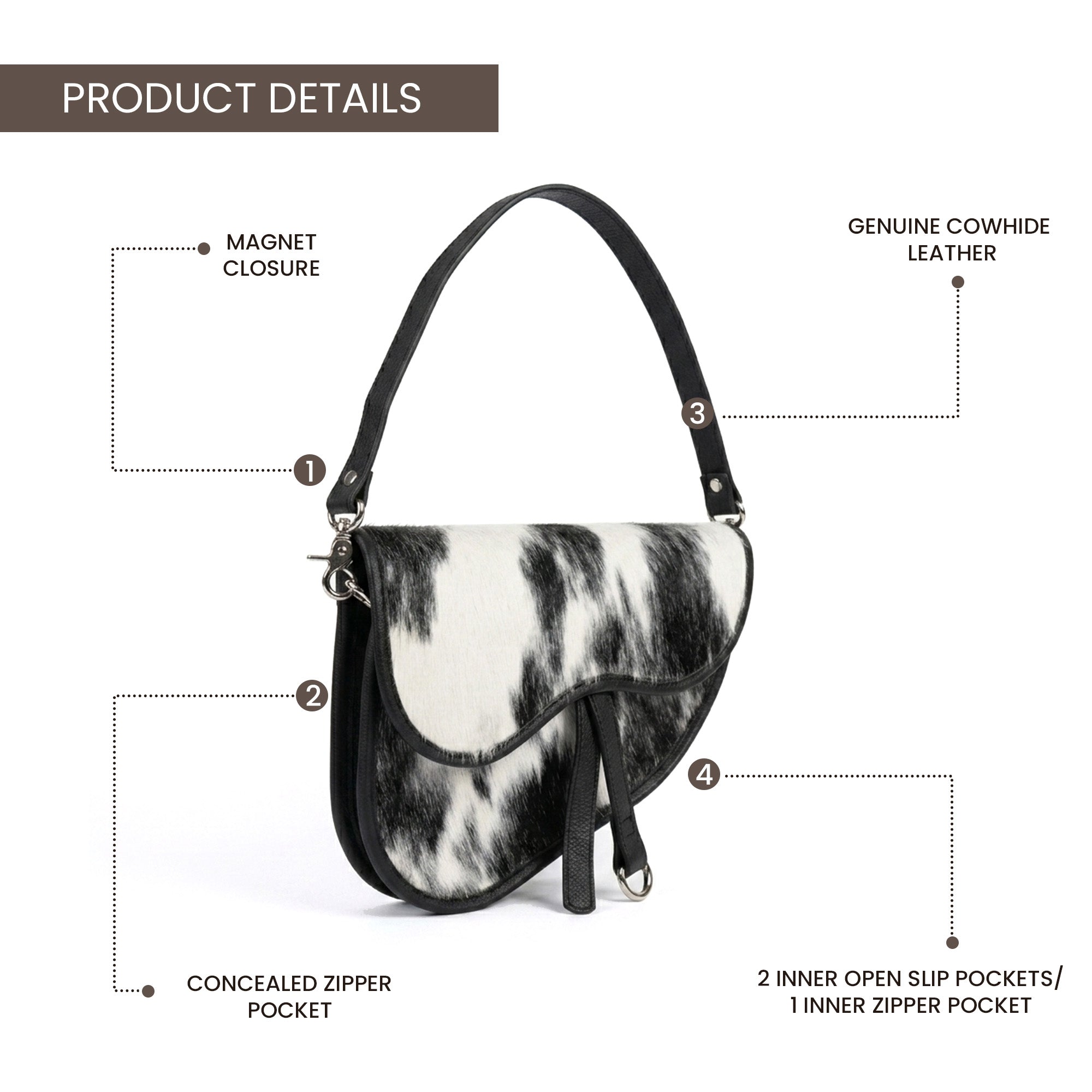 Desert Trail Hair-On Hide Saddle Bag