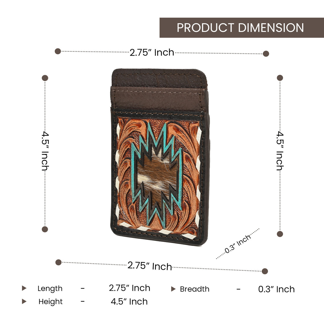 Thunderhide Leather Cardholder Wallet – Handcrafted Western Tooled Slim Wallet