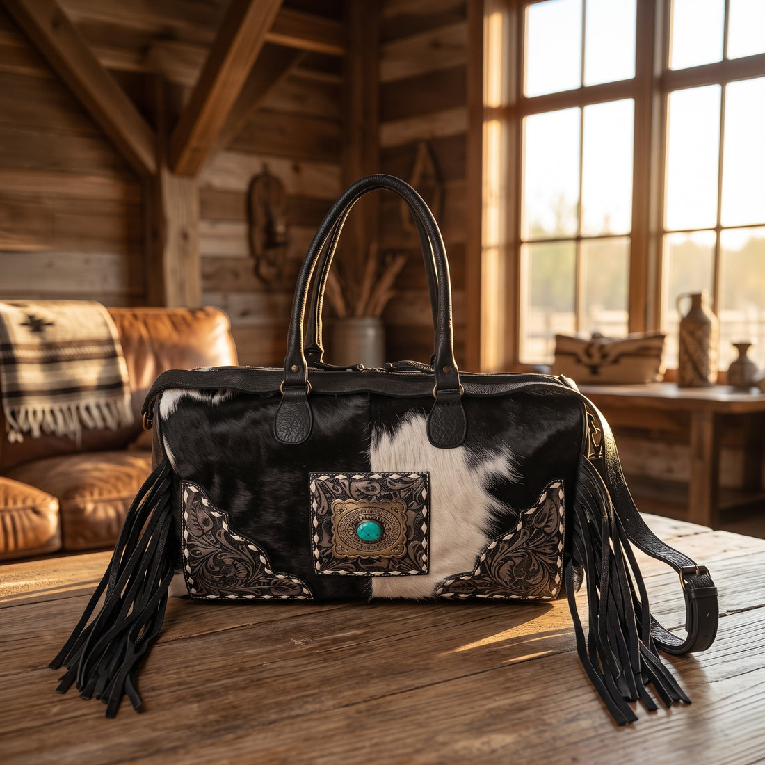 Black Azetic Concho Duffle