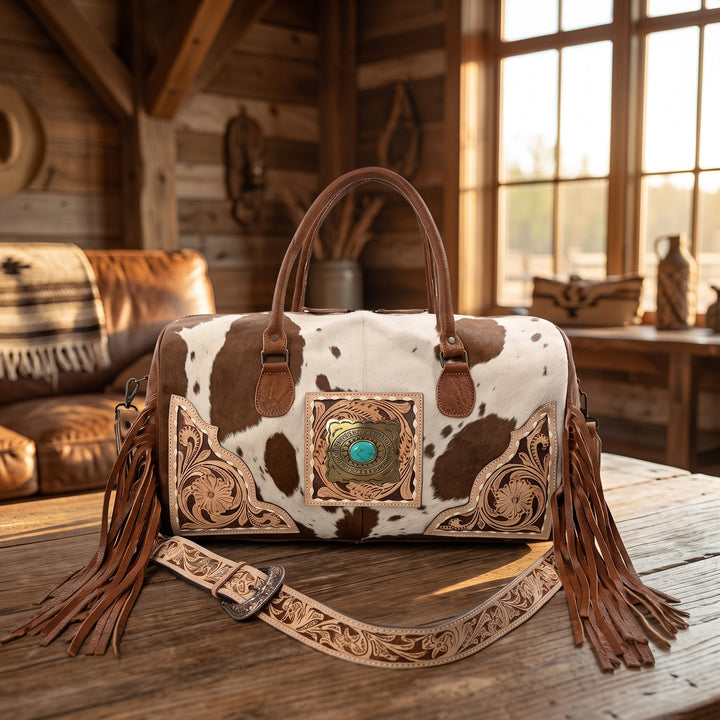 TAN Azetic Concho Duffle
