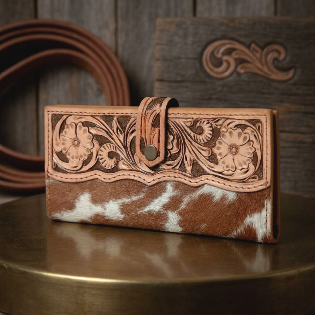 Trailblazer Trifold – Western Cowhide Leather Wallet